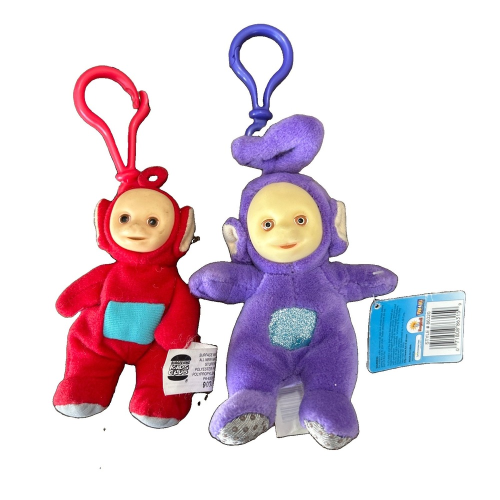 Vintage 1998- 1999  Teletubbies Tinky Winky and PO Keychains